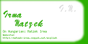irma matzek business card